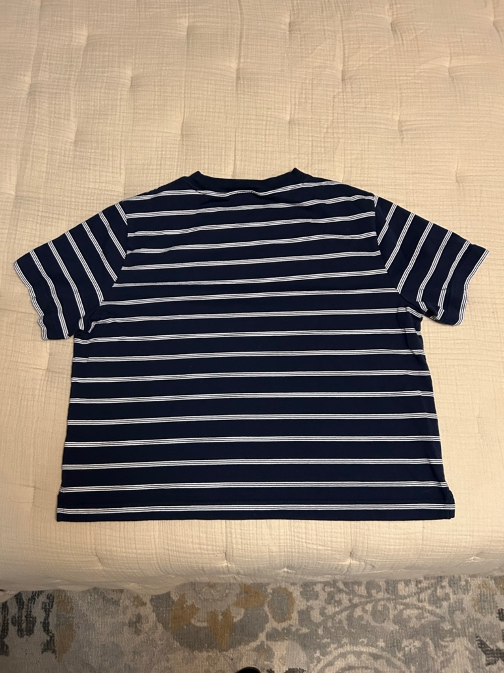 J.Crew Boyfriend Jersey Relaxed Cropped Tee in Stripe - Picture 6 of 6